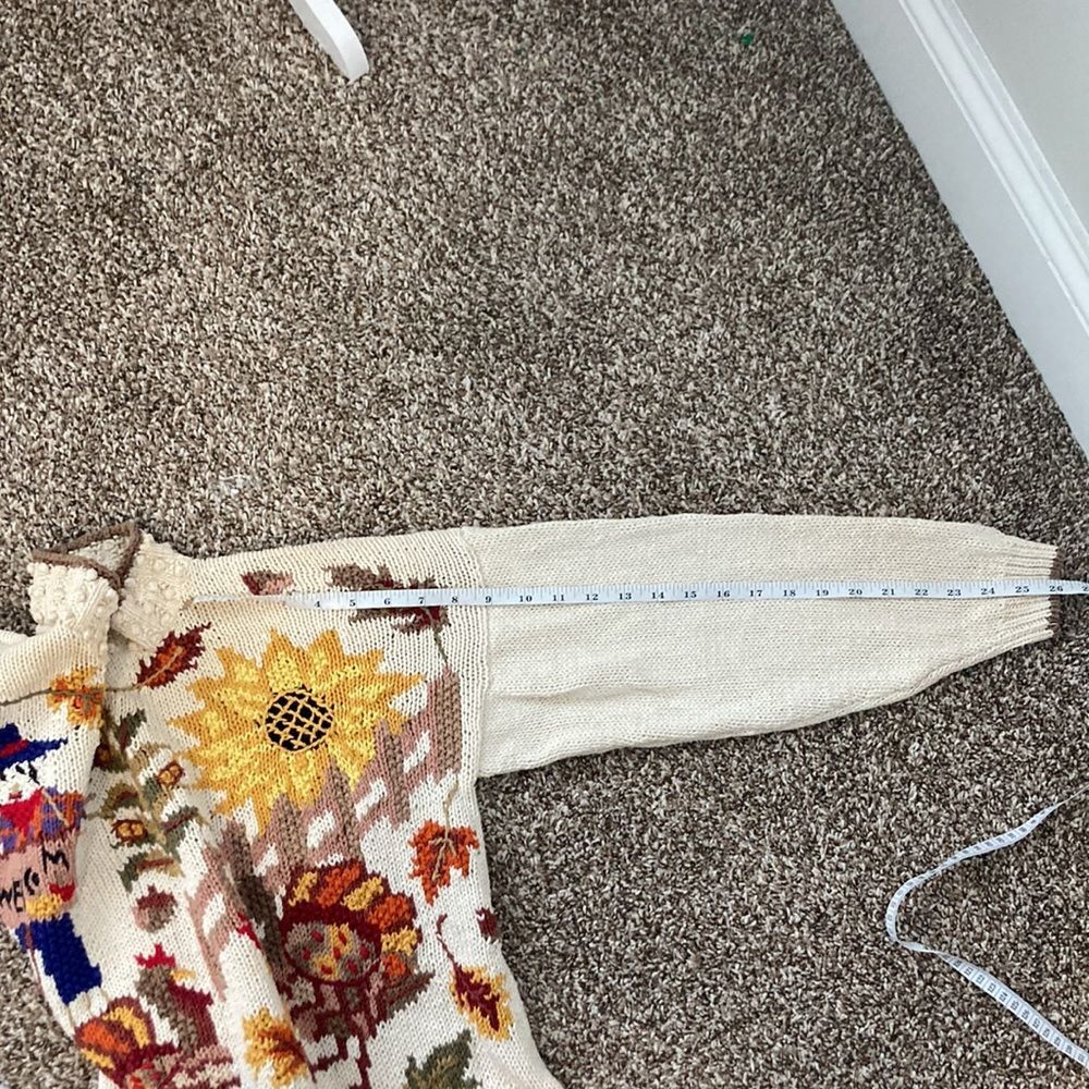 Vintage 90s Beldochpopper Fall Harvest Pumpkin Scarecrow Turtleneck Sweater S - Picture 11 of 14